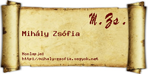 Mihály Zsófia névjegykártya