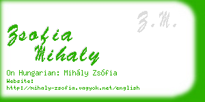 zsofia mihaly business card
